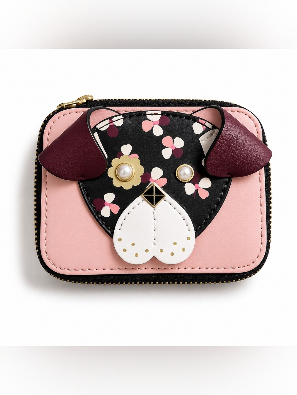 Kate Spade New York Dog Zip JEWELRY CASE – Pink Floral Puppy